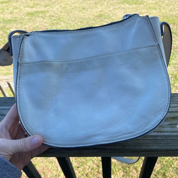 Aimee Kestenberg crossbody shoulder bag off white genuine pebble leather - Picture 10 of 16